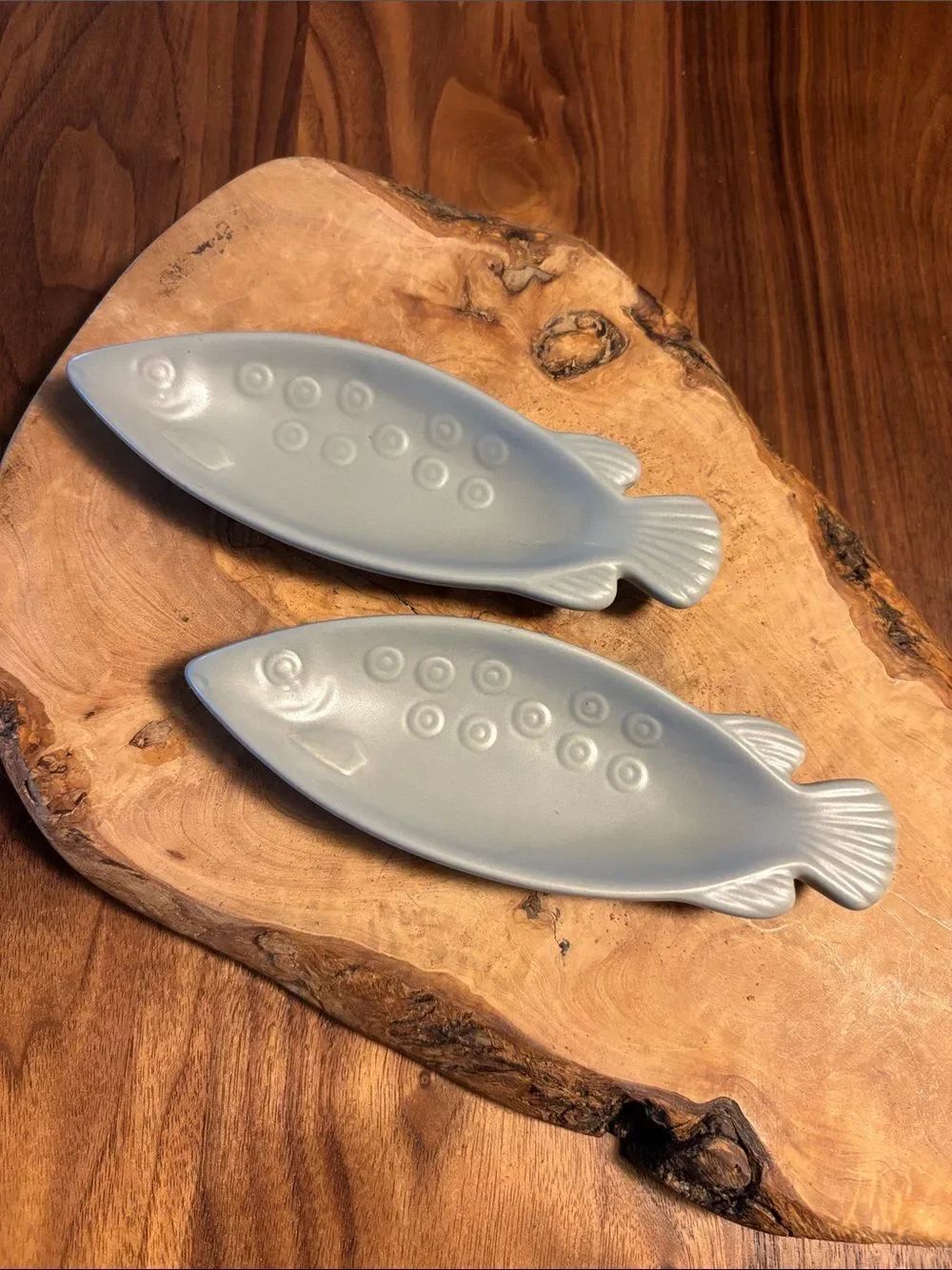 Rare 1980s ASA Germany grey pottery small fish plate